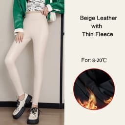 BIVIGAOS Autumn Winter Velvet PU Leather Leggings Women Sexy High Waist Fleece Matte Leather Leggings Thick Warm Leather Pants