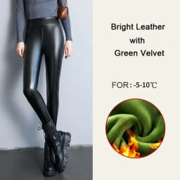BIVIGAOS Autumn Winter Velvet PU Leather Leggings Women Sexy High Waist Fleece Matte Leather Leggings Thick Warm Leather Pants