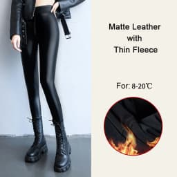 BIVIGAOS Autumn Winter Velvet PU Leather Leggings Women Sexy High Waist Fleece Matte Leather Leggings Thick Warm Leather Pants