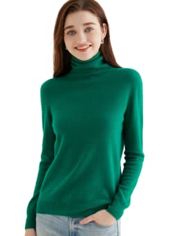 Turtleneck Sweater Woman Knitwears Tops 100% Merino Wool Long Sleeve Top Fashion Women Sweaters Vintage Knit Pullovers Clothing