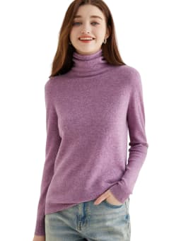 Turtleneck Sweater Woman Knitwears Tops 100% Merino Wool Long Sleeve Top Fashion Women Sweaters Vintage Knit Pullovers Clothing