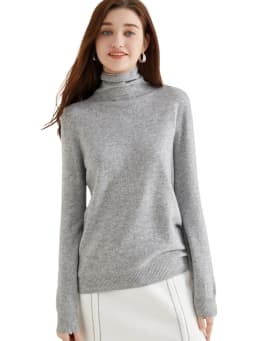 Turtleneck Sweater Woman Knitwears Tops 100% Merino Wool Long Sleeve Top Fashion Women Sweaters Vintage Knit Pullovers Clothing