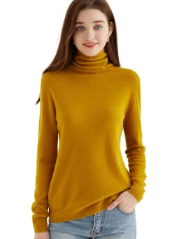 Turtleneck Sweater Woman Knitwears Tops 100% Merino Wool Long Sleeve Top Fashion Women Sweaters Vintage Knit Pullovers Clothing