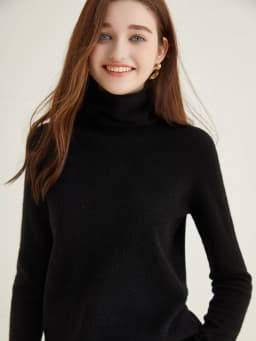 Turtleneck Sweater Woman Knitwears Tops 100% Merino Wool Long Sleeve Top Fashion Women Sweaters Vintage Knit Pullovers Clothing