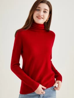 Turtleneck Sweater Woman Knitwears Tops 100% Merino Wool Long Sleeve Top Fashion Women Sweaters Vintage Knit Pullovers Clothing