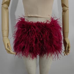 The Latest 100% Ostrich Feather Shorts Fashionable Sexy Comfortable Lace Fabric High Elasticity Suitable for Nightclubs Parties
