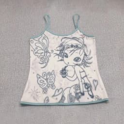 Karrram Y2k Aesthetics Cami Top Fairycore Anime Print Camisole 2000s Kawaii Crop Top Japanese Harajuku Tank Tops Grunge E-girls