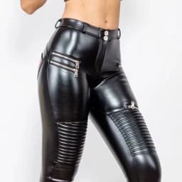 Women Faux Leather Grunge Motor Biker Pants Zipper Sexy Bodycon England Punk Style Pants Street Wear Nightclub Trousers Custom