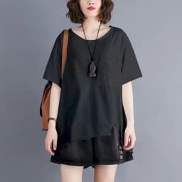 2026 Summer New T Shirt Women Korean Style Large Size Loose Solid Color Pocket T-shirt Thin All-match Irregular Short Sleeve Top