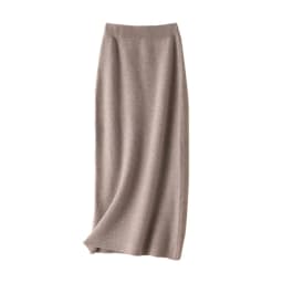 100% Pure Wool Skirt New Women's Autumn and Winter Mid-Length High-Waisted Thin Cashmere Skirt Knitted All-Match Hip Skirt