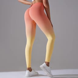 New Women Seamless Legging Gradient Color Scrunch Elastic Gym Leggins Outdoor Sports Training Workout Yoga Pants Nylon