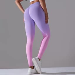 New Women Seamless Legging Gradient Color Scrunch Elastic Gym Leggins Outdoor Sports Training Workout Yoga Pants Nylon