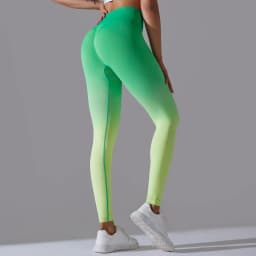 New Women Seamless Legging Gradient Color Scrunch Elastic Gym Leggins Outdoor Sports Training Workout Yoga Pants Nylon