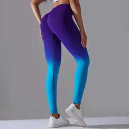New Women Seamless Legging Gradient Color Scrunch Elastic Gym Leggins Outdoor Sports Training Workout Yoga Pants Nylon