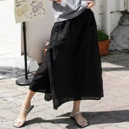 Retro 100% Linen Women's Skirt Casual Solid Elastic High Waist Skirt Pants Korean Japanese Long Skirt Saia Feminina