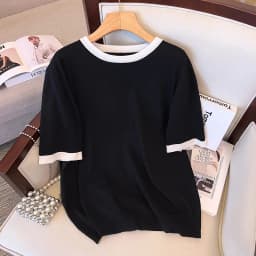 Plus Size 170Kg Women's Bust 160 Summer Loose Ice Silk Knitted Top Short Sleeve T-shirt Black Green 5XL 6XL 7XL 8XL 9XL 10XL