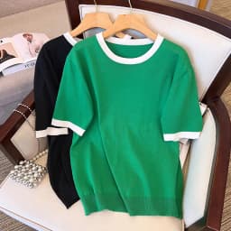 Plus Size 170Kg Women's Bust 160 Summer Loose Ice Silk Knitted Top Short Sleeve T-shirt Black Green 5XL 6XL 7XL 8XL 9XL 10XL