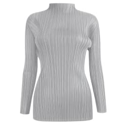 Miyake Pleated Half-high Neck Long-sleeved Women's T-shirt Slim Inner Head Set Classic Solid Bottoming Shirt Top 2025 Autumn New