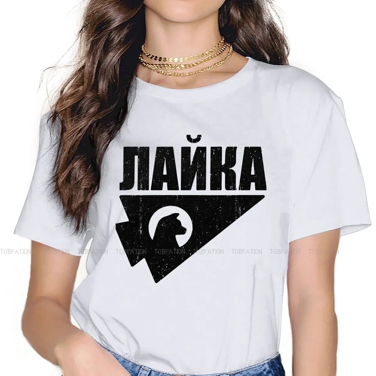 Kate Bishop 4XL TShirt for Girl Laika First Space Dog Creative Graphic T Shirt Stuff Ofertas