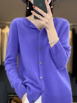 Spring Autumn Women's Fashion Merino Wool Sweater Knitted Cashmere Cardigan Basic Long Sleeve O-Neck Knitwear Clothing Tops