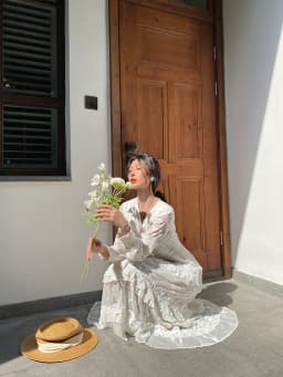 Gypsylady Vintage Chic Embroidery Midi Dress Cotton White Long Sleeve Sheer Sexy Holiday Women Boho Ladies Beach Dresses Vestido