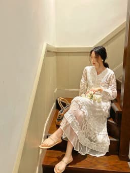 Gypsylady Vintage Chic Embroidery Midi Dress Cotton White Long Sleeve Sheer Sexy Holiday Women Boho Ladies Beach Dresses Vestido