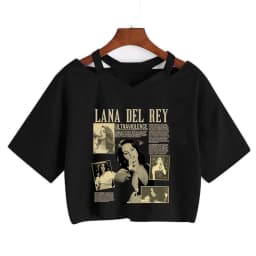 90s Y2k Funny Streetwear Crop Top Lana Del Rey Ldr Sailing T Shirt Cropped Women Vintage T-Shirt Female Tshirt