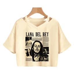 90s Y2k Funny Streetwear Crop Top Lana Del Rey Ldr Sailing T Shirt Cropped Women Vintage T-Shirt Female Tshirt