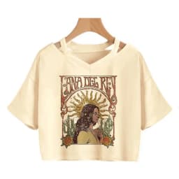 90s Y2k Funny Streetwear Crop Top Lana Del Rey Ldr Sailing T Shirt Cropped Women Vintage T-Shirt Female Tshirt