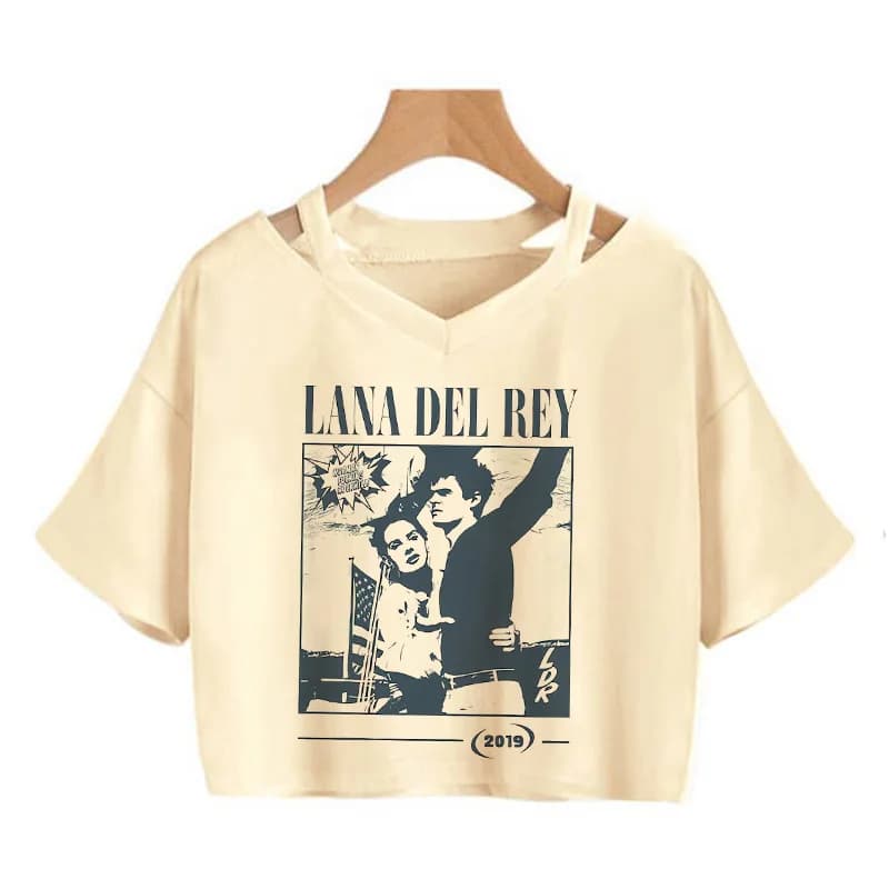 90s Y2k Funny Streetwear Crop Top Lana Del Rey Ldr Sailing T Shirt Cropped Women Vintage T-Shirt Female Tshirt