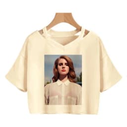90s Y2k Funny Streetwear Crop Top Lana Del Rey Ldr Sailing T Shirt Cropped Women Vintage T-Shirt Female Tshirt