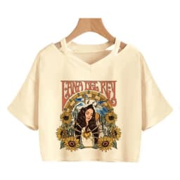 90s Y2k Funny Streetwear Crop Top Lana Del Rey Ldr Sailing T Shirt Cropped Women Vintage T-Shirt Female Tshirt