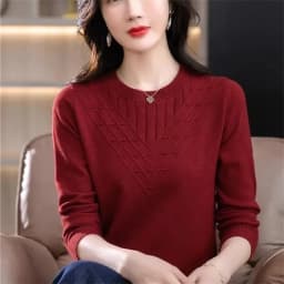 Women's Knitting Tops Autumn Winter 2025New Foreign Sweaters Mother's High Quality Loose Coat Slim Pullover Blouse Ladies Jacket