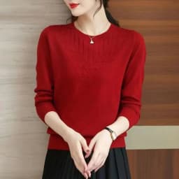 Women's Knitting Tops Autumn Winter 2025New Foreign Sweaters Mother's High Quality Loose Coat Slim Pullover Blouse Ladies Jacket
