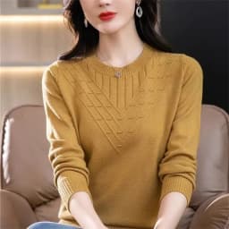 Women's Knitting Tops Autumn Winter 2025New Foreign Sweaters Mother's High Quality Loose Coat Slim Pullover Blouse Ladies Jacket