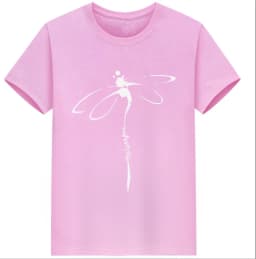Tops Dragonfly Printed Original Collar Casual Base Shirt Short-sleeved Women's T-shirt Oversized T Shirt Clothes Tees