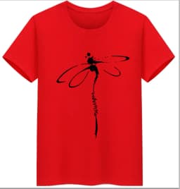 Tops Dragonfly Printed Original Collar Casual Base Shirt Short-sleeved Women's T-shirt Oversized T Shirt Clothes Tees
