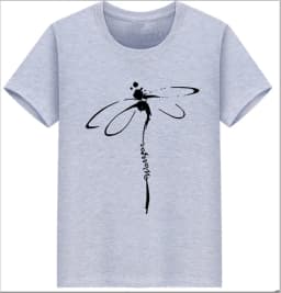 Tops Dragonfly Printed Original Collar Casual Base Shirt Short-sleeved Women's T-shirt Oversized T Shirt Clothes Tees
