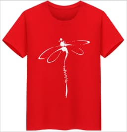 Tops Dragonfly Printed Original Collar Casual Base Shirt Short-sleeved Women's T-shirt Oversized T Shirt Clothes Tees