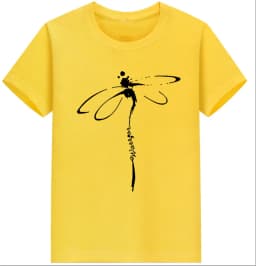 Tops Dragonfly Printed Original Collar Casual Base Shirt Short-sleeved Women's T-shirt Oversized T Shirt Clothes Tees