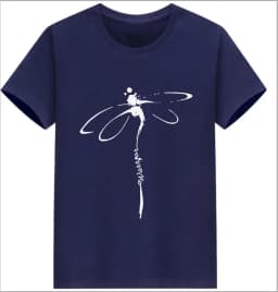 Tops Dragonfly Printed Original Collar Casual Base Shirt Short-sleeved Women's T-shirt Oversized T Shirt Clothes Tees