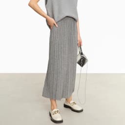 AMII Minimalist 2024 Pleated Skirt for Women Clothing Autumn New Loose Elastic Waist Knitted Ankle-length A-line Skirts 12323091