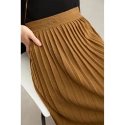AMII Minimalist 2024 Pleated Skirt for Women Clothing Autumn New Loose Elastic Waist Knitted Ankle-length A-line Skirts 12323091