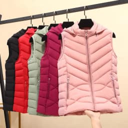 Solid Short Style Vest for Women Cotton Padded Women's Winter Sleeveless Jacket with Zipper Stand Collar Casual Coats