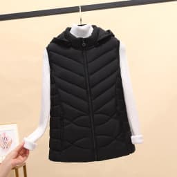 Solid Short Style Vest for Women Cotton Padded Women's Winter Sleeveless Jacket with Zipper Stand Collar Casual Coats