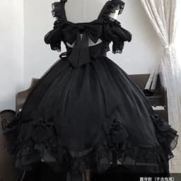 Coalfell Original Solid Color "Swan's Death" Lolita JSK Dress Women FS Full Set Lolita Vestido Fairy Dress Birthday Party Dress