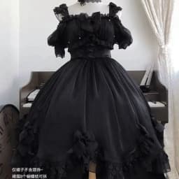 Coalfell Original Solid Color "Swan's Death" Lolita JSK Dress Women FS Full Set Lolita Vestido Fairy Dress Birthday Party Dress