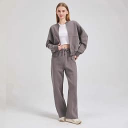 Cotton Zipper Cardigan Sets To Woman 2024 Tracksuit Suits Baggy Pants Sportswear Women Sweater 2 Piece Set Women Outfits