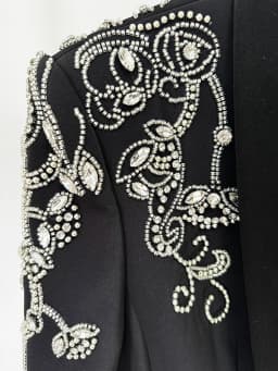HIGH STREET Newest Fashion 2026 Women's Diamonds Rhinestone Beaded Blazer Mermaid Long Skirt