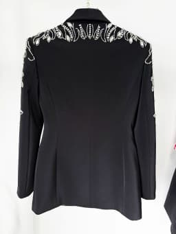 HIGH STREET Newest Fashion 2026 Women's Diamonds Rhinestone Beaded Blazer Mermaid Long Skirt